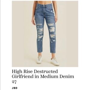 JBD High Rise Destroyed Girlfriend/Mom Jeans